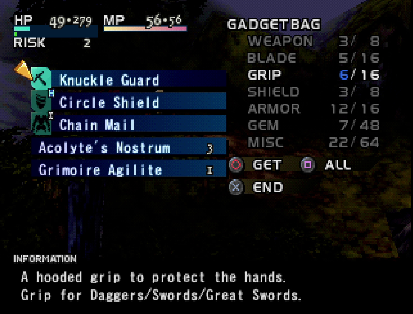 Vagrant Story Inventory Limits